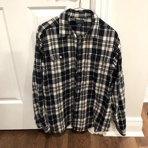 Polo by Ralph Lauren Navy Plad Flannel w/ Elbow Feature (Adult XL)
